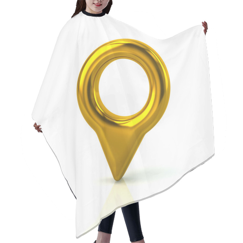 Personality  Golden Map Pointer Pin Hair Cutting Cape