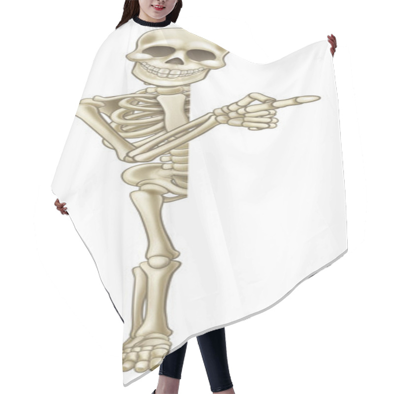 Personality  Skeleton Cartoon Pointing At Sign Hair Cutting Cape