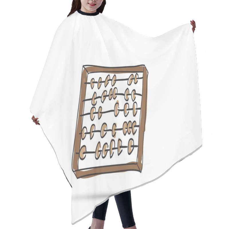 Personality  Cartoon Wooden Old Abacus Hair Cutting Cape