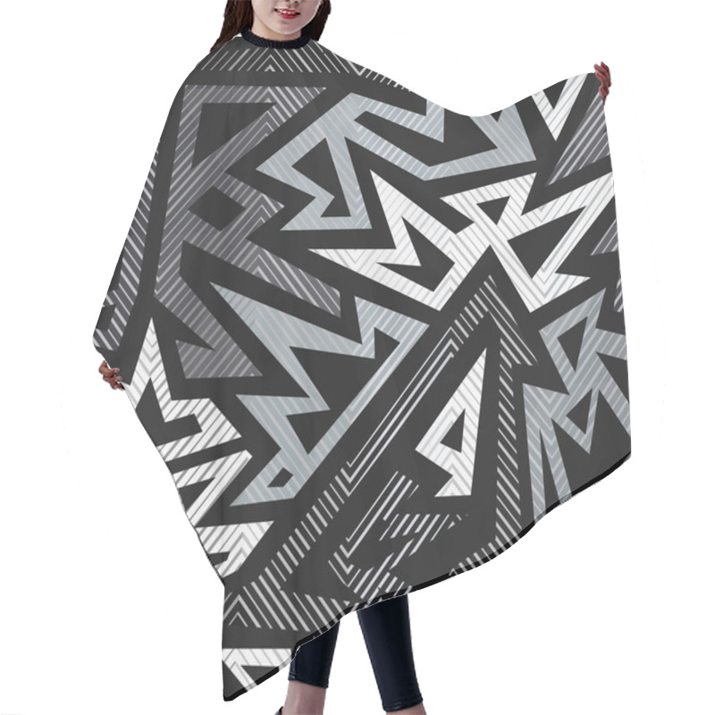 Personality  Monochrome Tribal Seamless Pattern Hair Cutting Cape