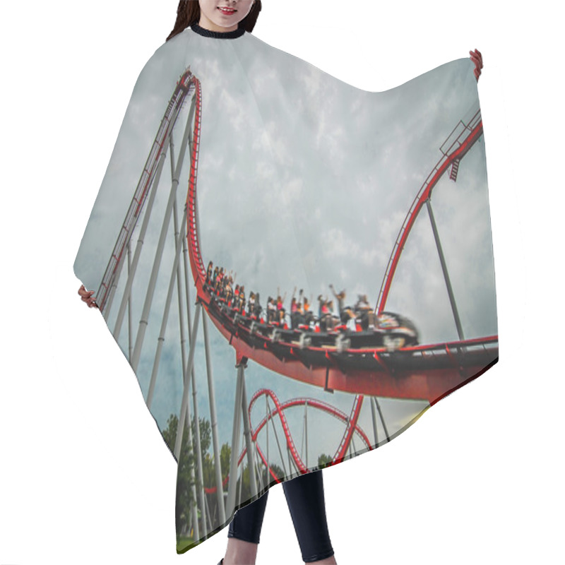 Personality  Rollercoaster Amusement Park Ride Hair Cutting Cape