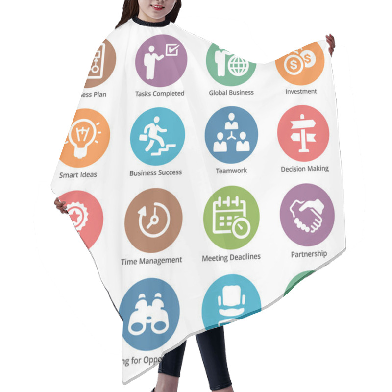 Personality  Business Icons Set 3 - Dot Series Hair Cutting Cape