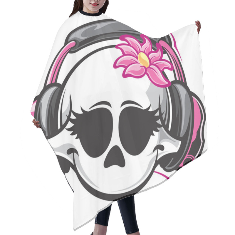 Personality  Girl Skull Hair Cutting Cape