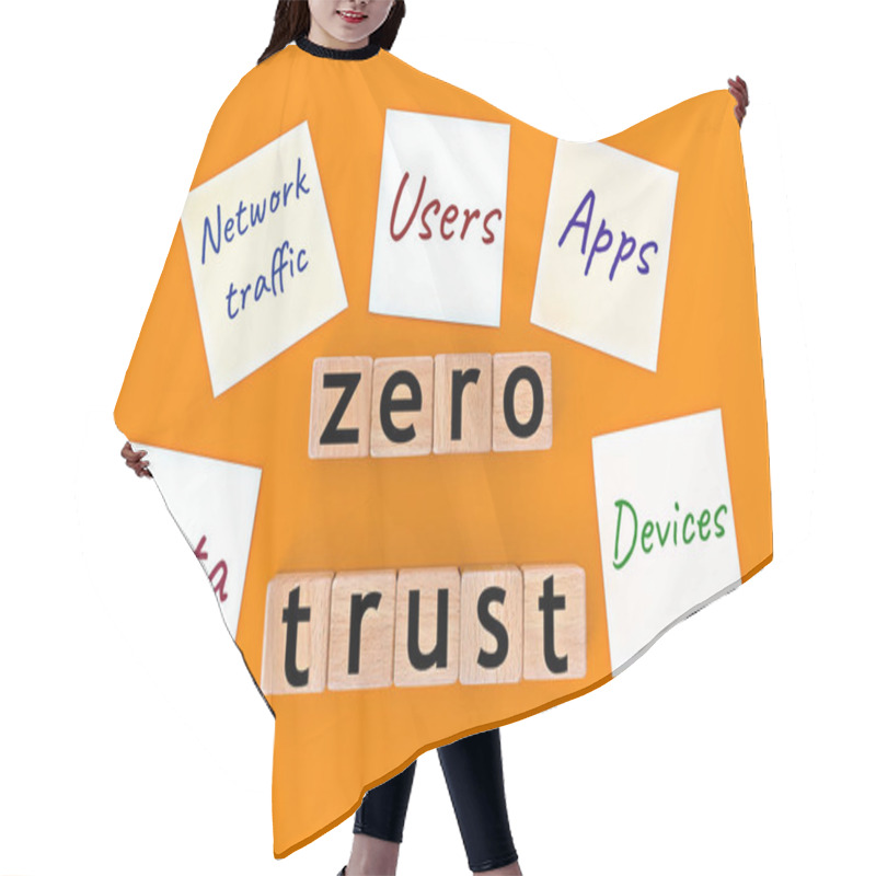 Personality  Zero Trust Security Model. Wooden Cubes With The Words 