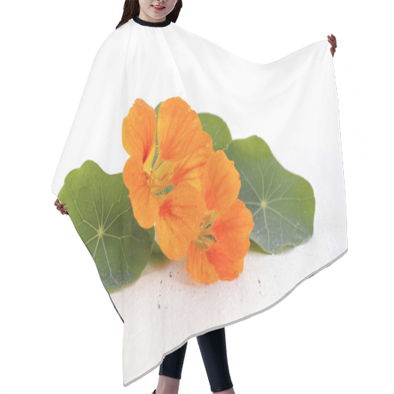 Personality  Small Bouquet Of Edible Nasturtium Flowers  Hair Cutting Cape