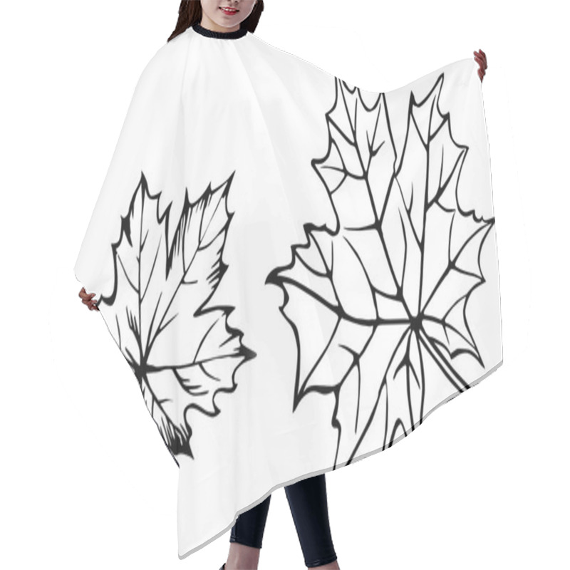 Personality  Vector Silhouette Of The Maple Leaf On White Background Hair Cutting Cape