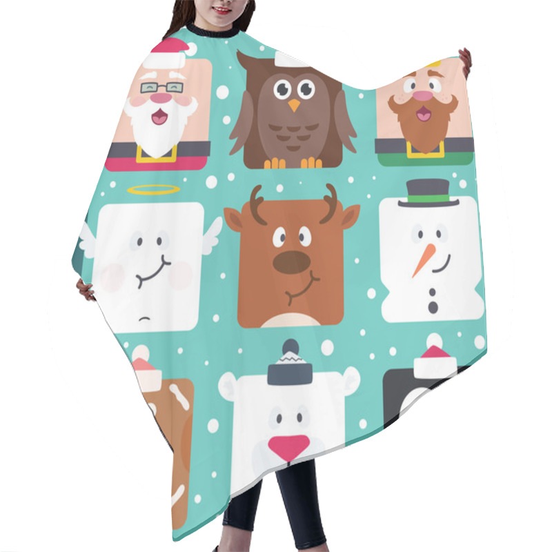 Personality  Square Flat Christmas Characters Hair Cutting Cape