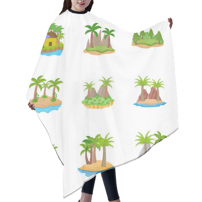 Personality  Different Islands Flat Icons  Hair Cutting Cape