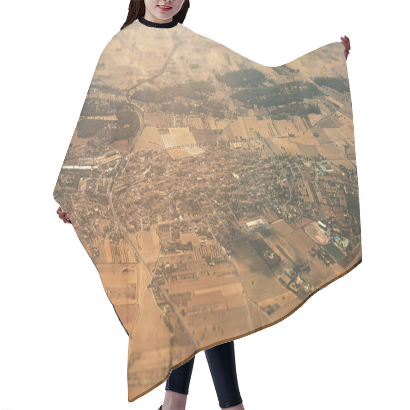 Personality  Aerial View Of The Mallorcan Village. Hair Cutting Cape