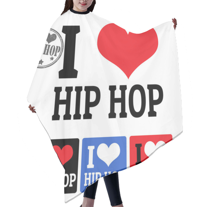 Personality  I Love Hip Hop Sign And Labels Hair Cutting Cape