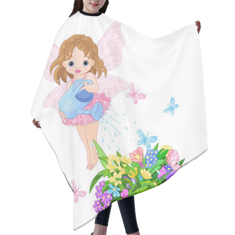 Personality  Illustration Of Cute Baby Fairy Hair Cutting Cape