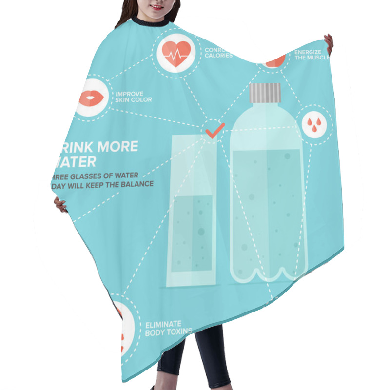 Personality  Clean Water Infographic  Concept Hair Cutting Cape