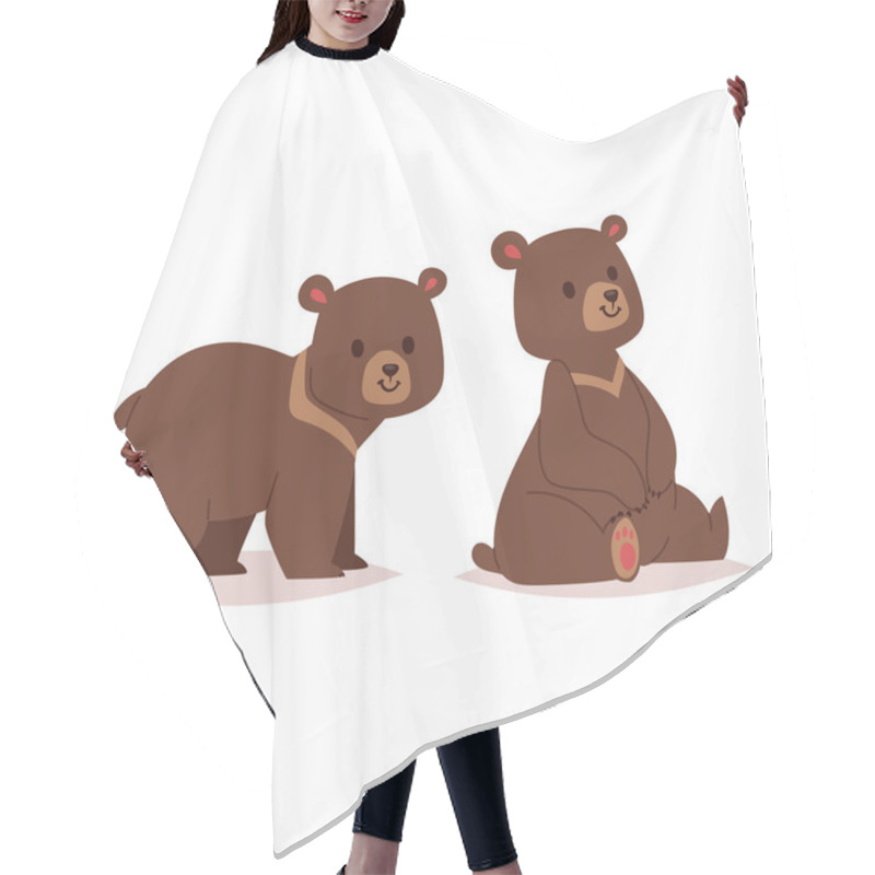 Personality  Cartoon Bear Vector Haracter Hair Cutting Cape