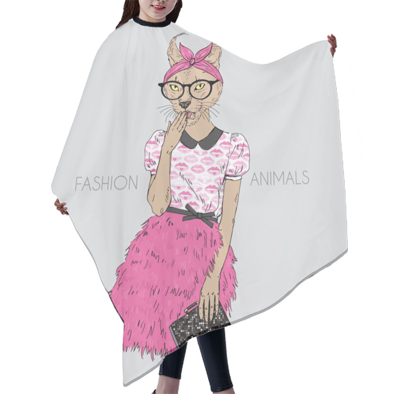 Personality  Cute Hipster Cat Girl Hair Cutting Cape