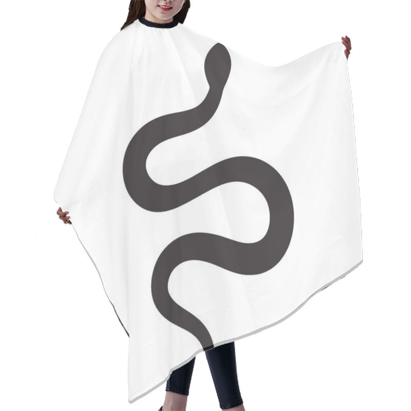 Personality  Snake Silhouette, Isolated Mystic Black Snake On White Background Hair Cutting Cape