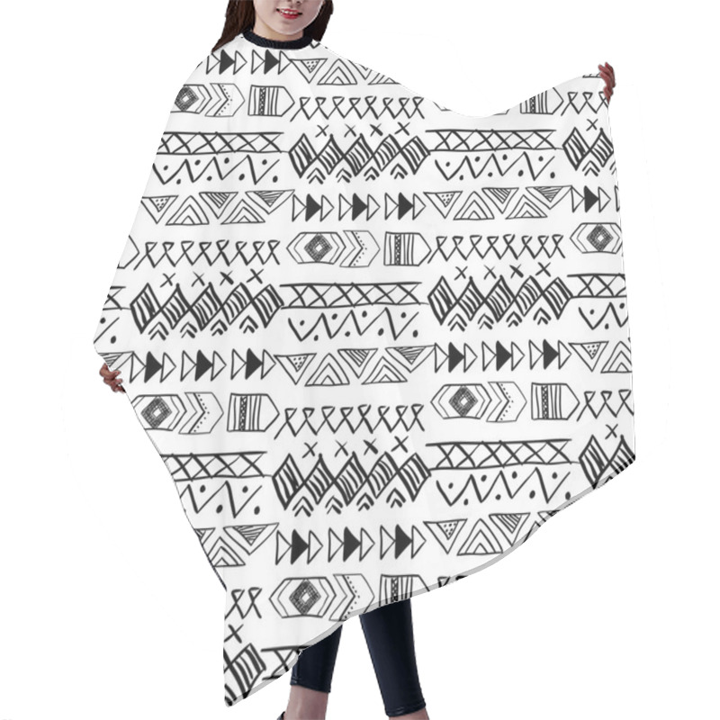 Personality  Native American Seamless Pattern Hair Cutting Cape