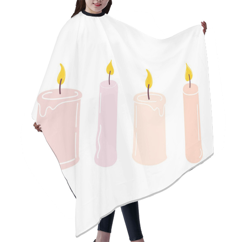 Personality  A Set Of Burning Candles. Vector Illustration Hair Cutting Cape