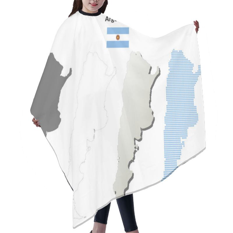 Personality  Argentina Outline Map Set Hair Cutting Cape