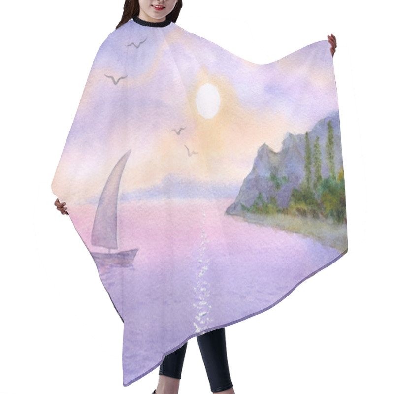 Personality  Sailboat On The Sea Meets The Sun Hair Cutting Cape