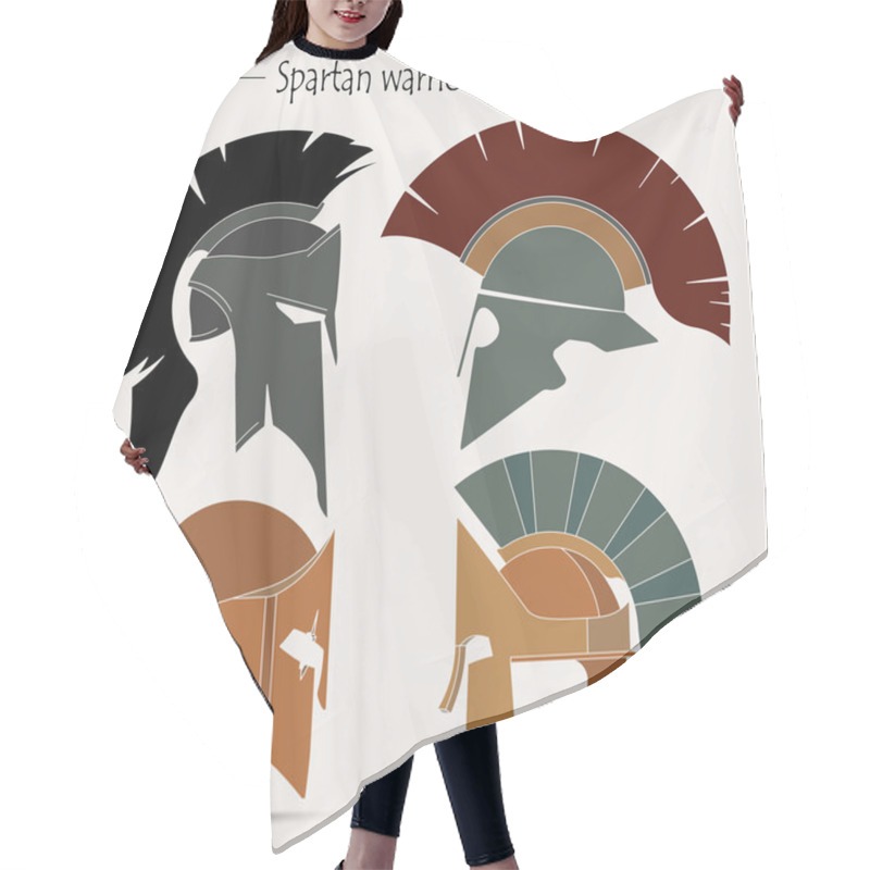 Personality  Spartan Warrior Helmet  Hair Cutting Cape