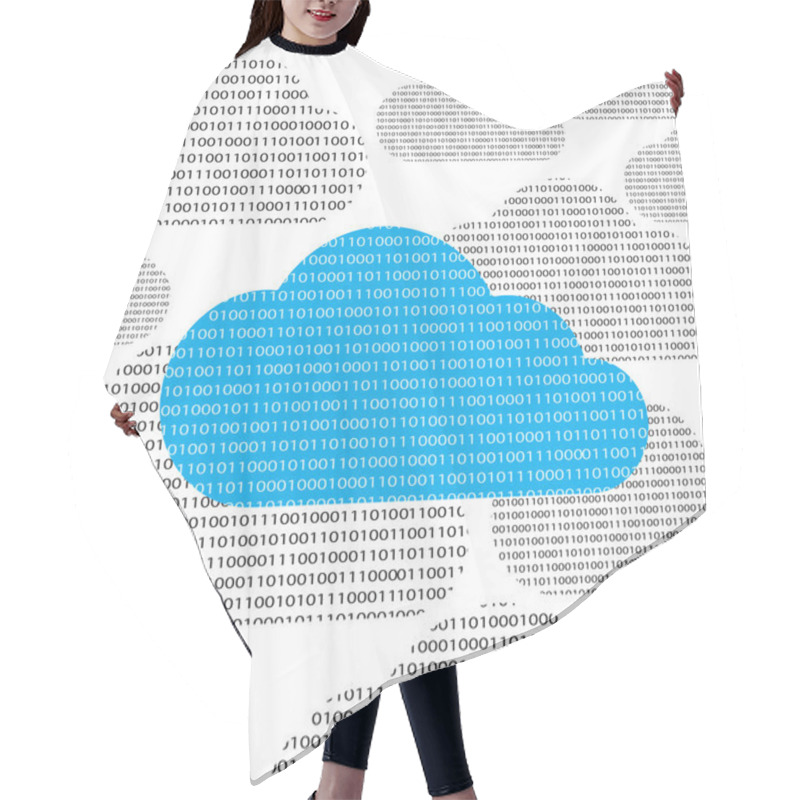 Personality  Vector Blue Cloud And Clouds Consisting Of Binary 0 And 1 Hair Cutting Cape