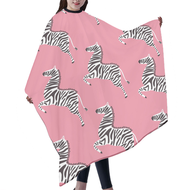 Personality  Cute Zebra Safari Wild Animal Seamless Pattern Vector Illustration EPS10 ,Design For Fashion , Fabric, Textile, Wallpaper, Cover, Web , Wrapping And All Prints Hair Cutting Cape