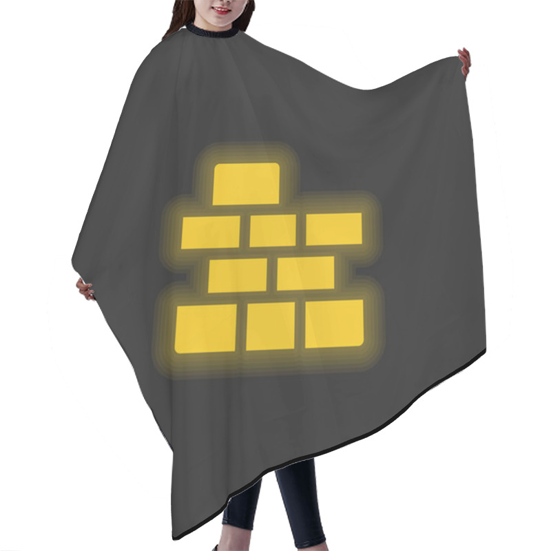 Personality  Brick Wall Yellow Glowing Neon Icon Hair Cutting Cape