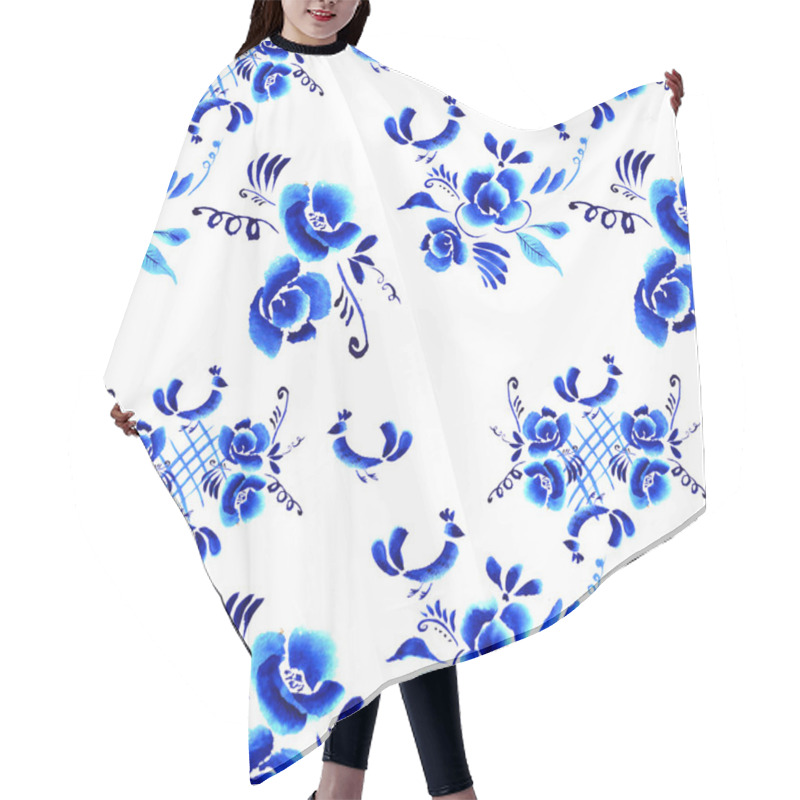 Personality  Folk Floral Background Hair Cutting Cape