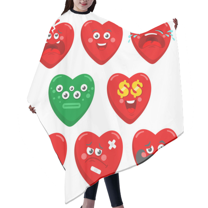 Personality  Collection Of Cartoon Hearts Characters. Hair Cutting Cape