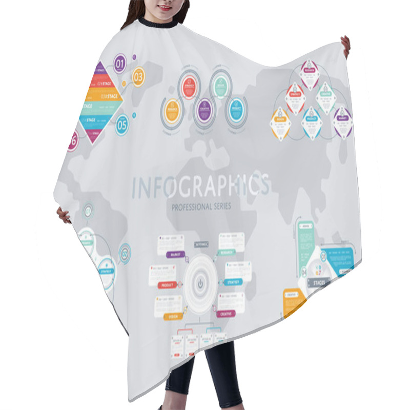 Personality  Business Infographics Modern Concept Set Hair Cutting Cape