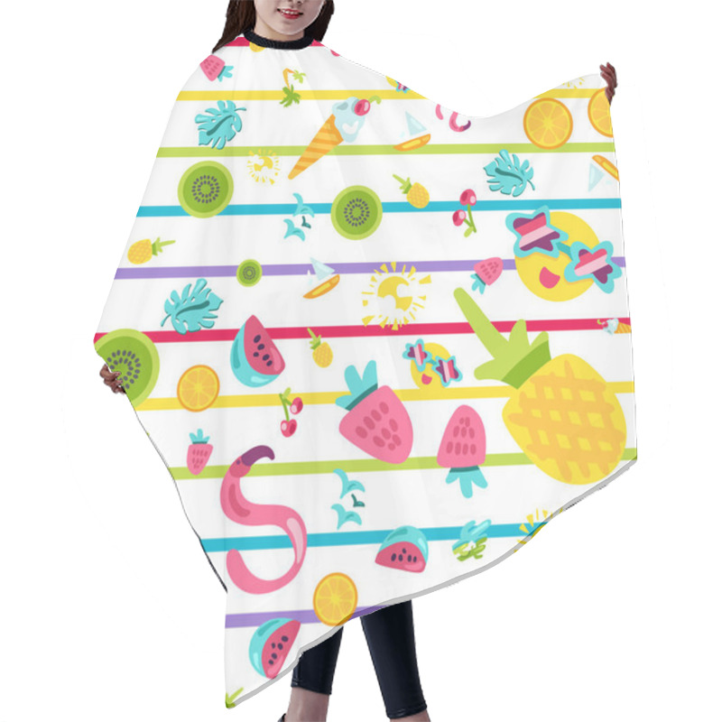 Personality  Vector Tropical Summer Seamless Pattern Hair Cutting Cape