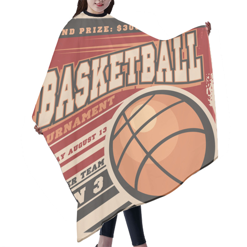 Personality  Retro Basketball Poster Design Hair Cutting Cape