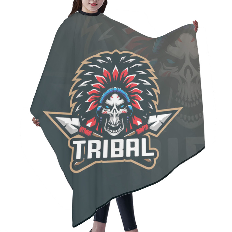 Personality  Tribe Mascot Logo Design Vector With Modern Illustration Concept Style For Badge, Emblem And T Shirt Printing. Head Tribe Illustration For Sport Team. Hair Cutting Cape