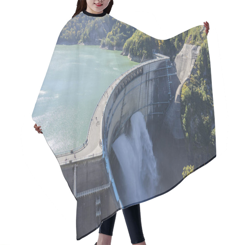 Personality  Hydro Power Station And People Hair Cutting Cape