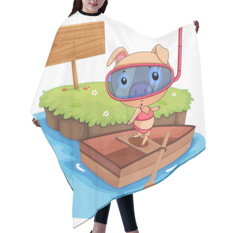 Personality  Pig And Boat Hair Cutting Cape