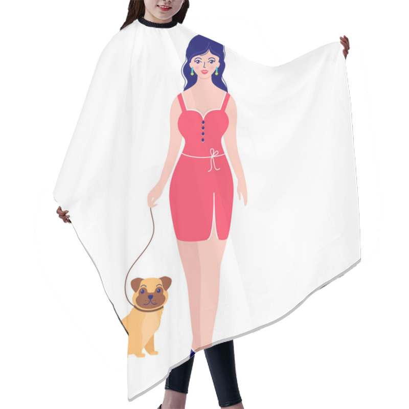 Personality  Woman With Dog Hair Cutting Cape