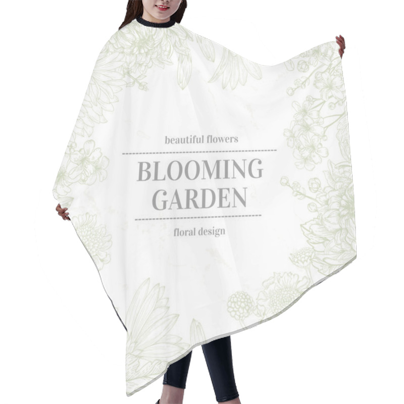 Personality  Frame With Garden Flowers Hair Cutting Cape