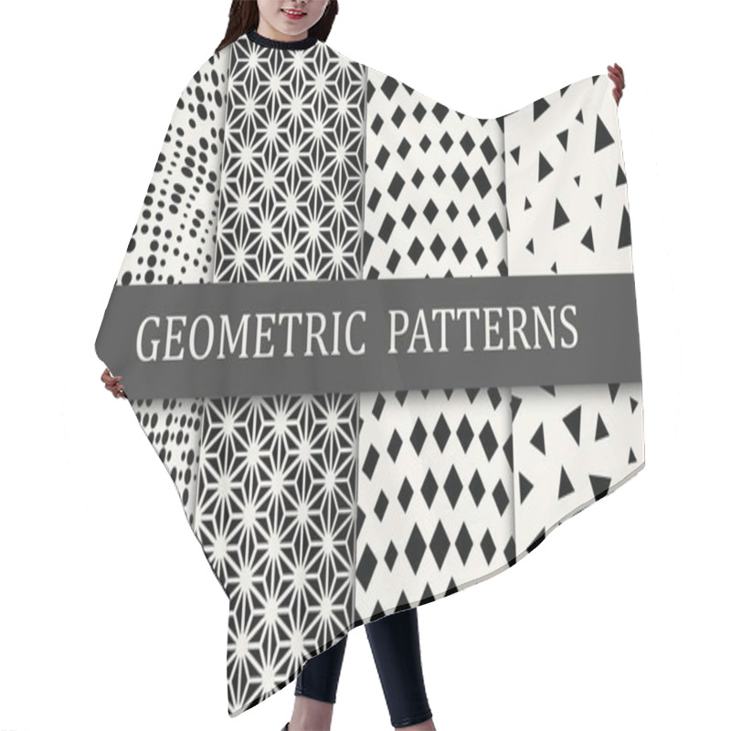 Personality  Geometric Seamless Background Halftone Pattern Set Hair Cutting Cape