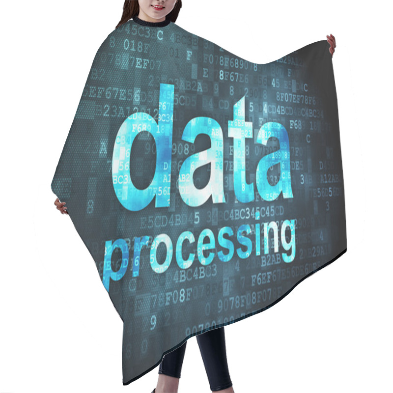 Personality  Information Concept: Data Processing On Digital Background Hair Cutting Cape