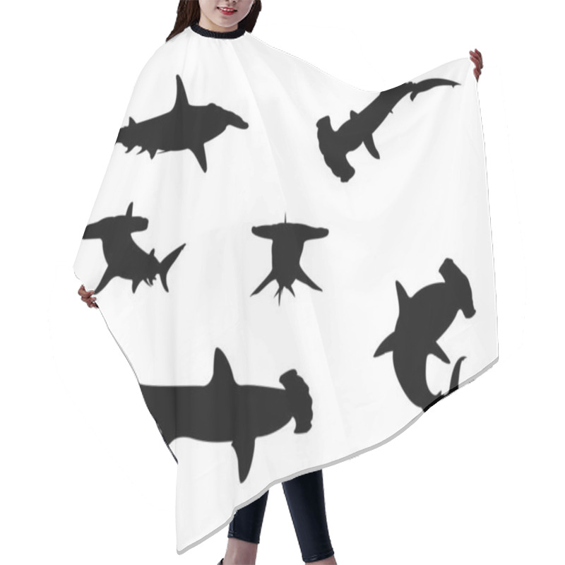 Personality  Hammerhead Shark Silhouette Collection. Hair Cutting Cape