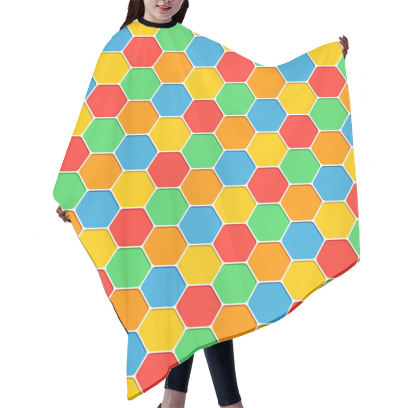 Personality  Seamless Pattern Honeycomb Texture Hexagon Hair Cutting Cape