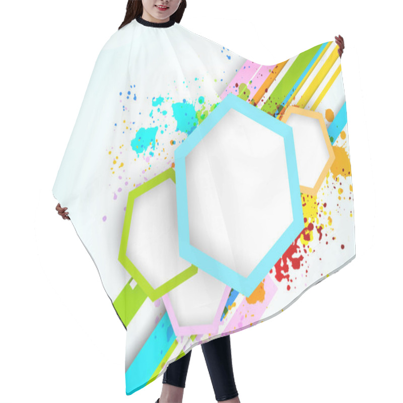 Personality  Abstract Background With Hexagons Hair Cutting Cape