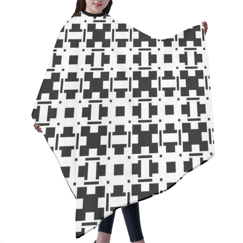 Personality  Abstract Black And White Pattern Hair Cutting Cape