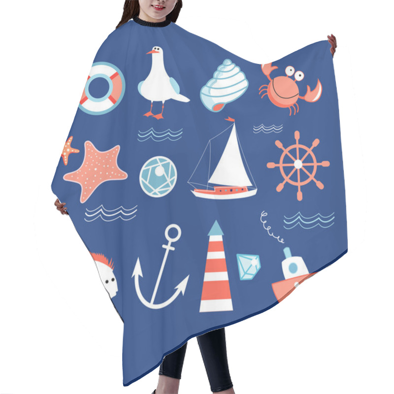 Personality  Icons To The Marine Theme Hair Cutting Cape