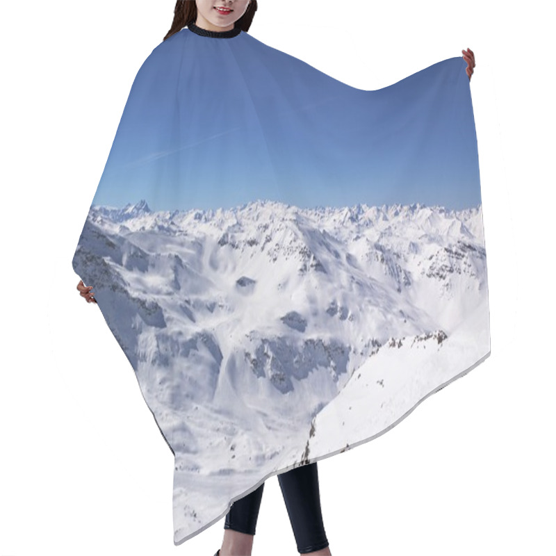 Personality  Panoramic View On Alps Winter Mountains Hair Cutting Cape