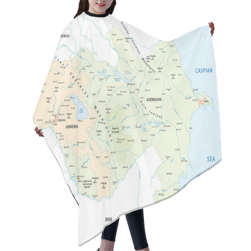 Personality  Vector Map Of Caucasus States Armenia And Azerbaijan Hair Cutting Cape