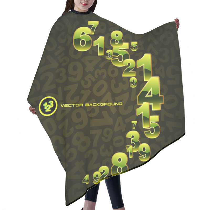 Personality  Abstract Background With Numbers Signs. Hair Cutting Cape