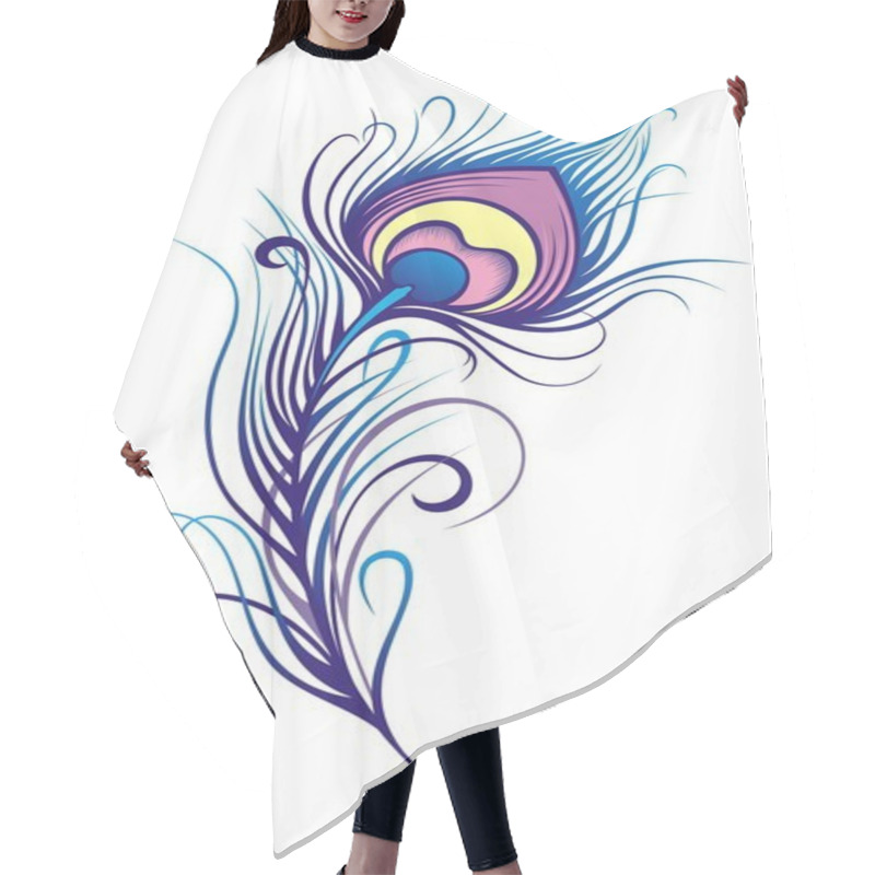 Personality  Stylized Peacock Feather Hair Cutting Cape