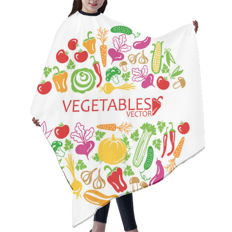 Personality  Circle Of Vegetables Icons Hair Cutting Cape