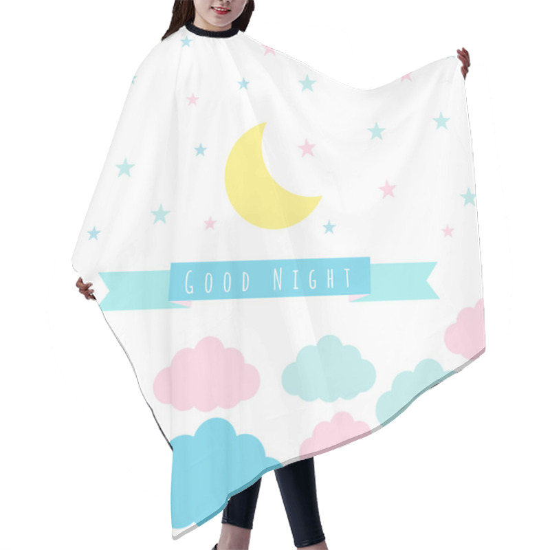 Personality  Childish Background With Moon Clouds And Stars Hair Cutting Cape